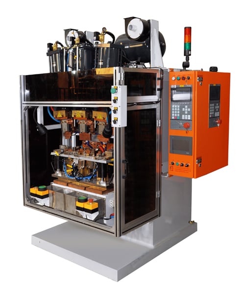 Three-head MFDC Spot Welder for Automotive Window Track